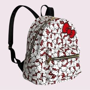 Sanrio Hello Kitty Leatherette Backpack | 12” All-Over Print​